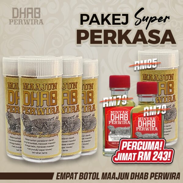 PAKEJ PERKASA (4 BOTOL) FREE 1 BOTOL + 2 MINYAK